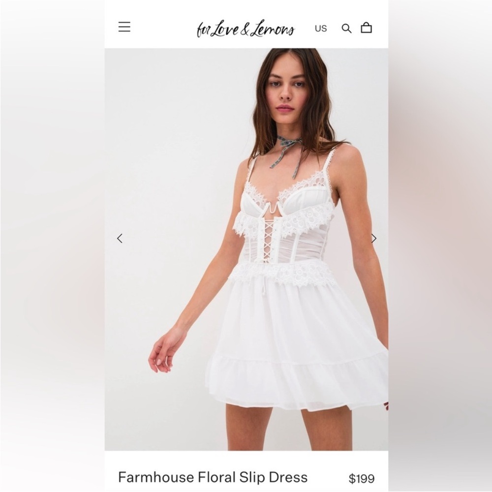 (NWOT) For Love & Lemons:Farmhouse Floral Slip Dress
